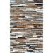 Brown/Gray 72 x 0.5 in Area Rug - Modern Rugs Patchwork Striped Tufted Leather Brown/Black/Gray/Ivory Area Rug Leather | 72 W x 0.5 D in | Wayfair