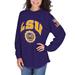 Women's Pressbox Purple LSU Tigers Edith Long Sleeve Oversized Top