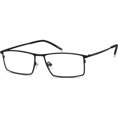 Zenni Men's Rectangle Glasses Black Titanium Full Rim Frame