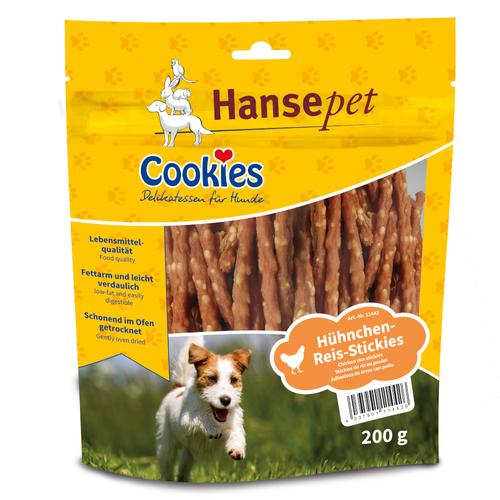 12x200g Delikatess Huhn Reis Stickies Cookie's Hundesnack