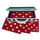 Safe Albums Lockable Aluminium Black Coin Case with 6 Red Velvet Trays for up 225 Coins