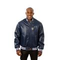 Men's JH Design Navy Utah Jazz Domestic Team Color Leather Jacket