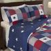 Lavish Home Caroline Quilt Set - Americana Stars & Plaid Patchwork Bedding w/ 2 Pillow Shams Microfiber/Cotton in Blue | Wayfair 66-10043-T