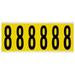 BRADY 3450-8 Number Label,8,1-1/2 in. W x 3-1/2 in. H