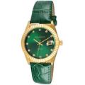 Peugeot Women's Dress Quartz Watch with Coin Edge Bezel, Date Window & Leather Band, Green, Quartz Watch