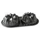 Nordic Ware Bundt Duet Pan, Cast Aluminium Bundt Tin, Bundt Cake Tin for 2 Cakes, Fleur de Lis and Kugelhopf Premium Cake Mould Made in the USA, Colour: Graphite