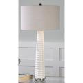 Uttermost Mavone 32" Gloss White Modern Glass Buffet Table Lamp