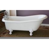 Restoria Bathtub Company Ambassador 60" x 30" Clawfoot Soaking Bathtub Fiberglass/Acrylic in White | 27.25 H x 60 W in | Wayfair RS501-P-RM