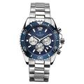 Accurist Men's Quartz Watch with Blue Dial Chronograph Display and Silver Stainless Steel Bracelet 7067.01