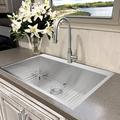 Nantucket Sinks Pro Series 33" L x 22" W Rectangle Single Hole Topmount Stainless Steel Kitchen Sink Stainless Steel in Gray | Wayfair ZR3322-S-16