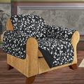 ELEGANT COMFORT Box Cushion Armchair Slipcover | 65 W x 75.5 D in | Wayfair WF-Black Chair Leaf