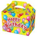 MustBeBonkers HAPPY BIRTHDAY DESIGN Childrens Kids Carry Food Birthday Party Meal Box BALLOON DESIGN (100)