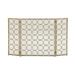 DecMode 47 x 32 Brass Metal Foldable Mesh Netting 3 Panel Geometric Fireplace Screen with Circle Pattern 1-Piece