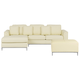 Ecksofa Beige Echtleder L-Förmig Rechtsseitig Modern Ottomane Wohnzimmer