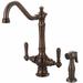 Central Brass Americana Double Handle Deck Mounted Kitchen Faucet w/ Side Spray in Brown | Wayfair 2AM401-ORB