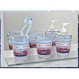 Evideco Yacht Club Clear Countertop Plastic Bath Tumbler Cup Makeup Holder or Toothbrush Holder Plastic in Blue/Red/White | Wayfair 6100394