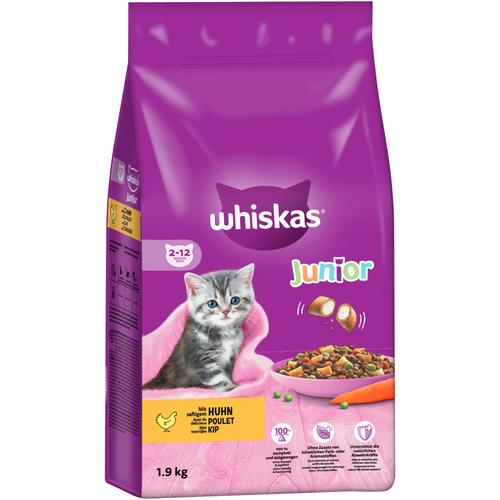 2 x 1,9 kg Sparpaket Whiskas Junior Huhn Trockenfutter