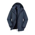 Mountain Warehouse Fell Womens 3 in 1 Jacket -Water Resistant Rain Jacket, Adjustable Hood Ladies Triclimate Jacket, Packable Hood - Ideal Womens Coat for Walking Navy 8