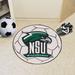 FANMATS NCAA Northeastern State University Soccer Ball 27 in. x 27 in. Non-Slip Indoor Only Door Mat 27.0 W x 27.0 D in black/gray/whiteSynthetics | Wayfair