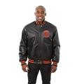 Men's JH Design Black New York Knicks Domestic Team Color Leather Jacket