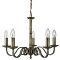 Searchlight Richmond 5 Lamp Ceiling Light Antique Brass 1505-5AB, 300 W, Antique Brass