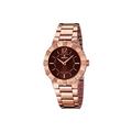Festina Women's Quartz Watch with Brown Dial Analogue Display and Rose Gold Stainless Steel Plated Bracelet F16733/2