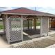 4m x 4m (Ex 4.5m x 4.5m) BIG GARDEN WOODEN PAVILION GAZEBO PERGOLA SPACIOUS + 12 x POSTS HOLDERS