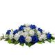 Silk Wedding Flowers Hand-made by Petals Polly, TOP TABLE ARRANGEMENT, CREAM IVORY & ROYAL BLUE