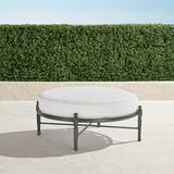 Carlisle Round Ottoman with Cushion in Slate Finish - Rain Gingko, Standard - Frontgate