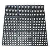 Rubber-Cal, Inc. Dura-Chef Commercial Interlock 36" x 36" Garage Flooring Tile in Black | Wayfair 03-122-INT-BK