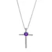 "Gemminded Sterling Silver Amethyst Cross Pendant Necklace, Women's, Size: 18"", Purple"