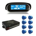 BeneGlow® Dual-core Front and Rear LED Display Car Vehicle Reverse Backup Radar System with Parking Sensors (8 Sensors, Pacific Ocean Blue)