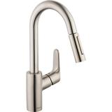 Hansgrohe Focus Pull Down Single Handle Kitchen Faucet in Gray | Wayfair 04506801