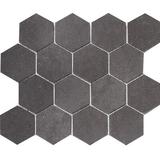 Parvatile Hex 3" x 3" Basalt Honeycomb Mosaic Wall & Floor Tile Natural Stone in Black/Gray/White | 3 H x 3 W x 0.38 D in | Wayfair