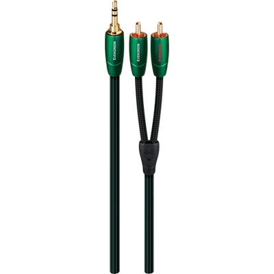 AudioQuest Evergreen 4.9' 3.5mm-to-RCA Interconnect Cable - Black/Green - EVERG01.5MR