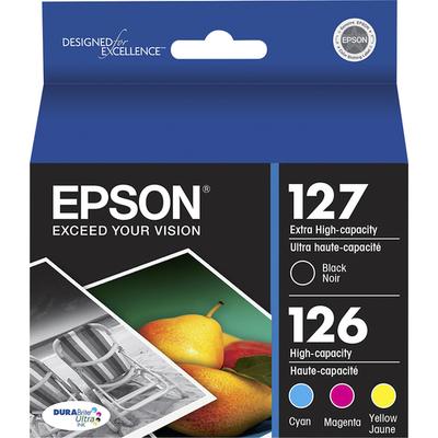 Epson 127 4-Pack Ink Cartridges - Black/Cyan/Magenta/Yellow - T127120-BCS