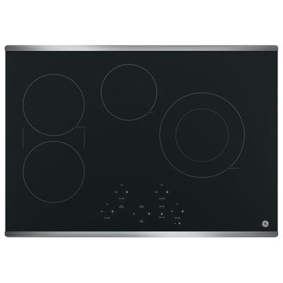 GE 30" Built-In Electric Cooktop - Stainless Steel-on-Black - JP5030SJSS