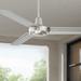 44" Plaza DC Brushed Nickel Damp Rated Ceiling Fan with Remote