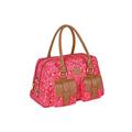 Lassig Vintage Metro Style Diaper Bag includes matching Bottle Holder, Changing Mat and Stroller Hooks, Paisley Pink