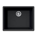 Houzer Quartztone 23.62" L x 17.75" W Single Bowl Undermount Kitchen Sink Granite in Black/White | 7.87 H x 17.75 D in | Wayfair G-100U MIDNITE