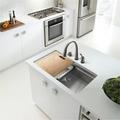 Houzer Quartztone 33" L x 20.5" W 60/40 Double Bowl Undermount Kitchen Sink Granite in Black/White | 9.5 H x 20.5 D in | Wayfair M-175U CLOUD