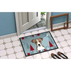 Caroline's Treasures Winter Holiday Jack Russell Terrier Non-Slip Outdoor Door Mat Synthetics | 18 W x 27 D in | Wayfair BB1756MAT