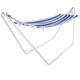 Deuba Outdoor Garden Hammock Swing Metal Stand 6ft Large Patio Portable Camping Swinging Hanging Bed 200x80cm Blue