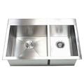 eModern Decor 33" L x 22" W Double Bowl Kitchen Sink Stainless Steel in Gray | 10 H x 33 W x 22 D in | Wayfair FT 3322-1-60/40