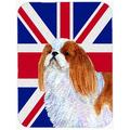 Caroline's Treasures Union Jack English Toy Spaniel w/ English British Flag Glass Cutting Board Glass | 0.15 H x 11.25 W x 15.38 D in | Wayfair