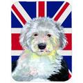 Caroline's Treasures Union Jack Old English Sheepdog w/ English British Flag Glass Cutting Board Glass | 0.15 H x 11.25 W x 15.38 D in | Wayfair