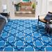 Blue 60 x 0.38 in Indoor/Outdoor Area Rug - Hokku Designs Aliz Geometric Hand Hooked Indoor/Outdoor Area Rug Polyester | 60 W x 0.38 D in | Wayfair