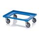 AUER Heavy Duty Dolly Transport Trolley for 600 x 400 Euro Plastic Stacking Containers - 250kg Load Capacity 4 Swivel Castors Office & Home Move