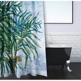 Bay Isle Home™ Widger Palms Floral Single Shower Curtain Polyester in Green/Blue | 73 H x 70 W in | Wayfair BAYI2120 28505912