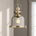 Possini Euro Elida 11" Wide Brass and Chrome Glass Mini Pendant Light